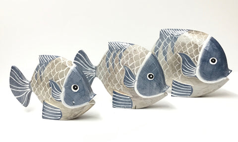 3 STANDING BLUE FISH