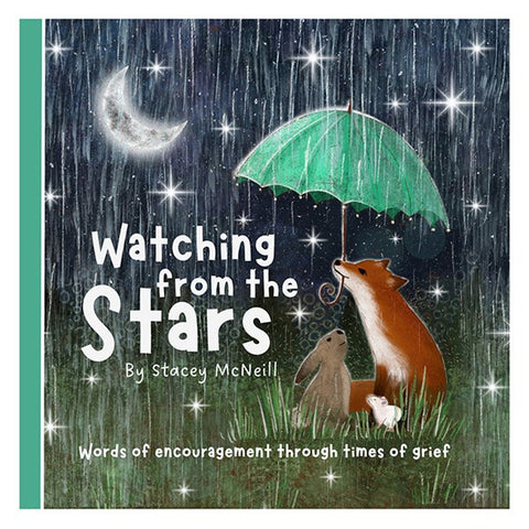 FOX UNDER THE MOON WATCHING FROM THE STARS