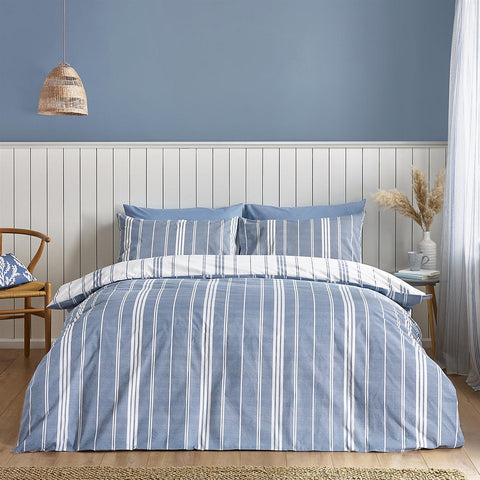 HARBOUR STRIPE BLUE SUPER KING