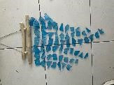 DOUBLE BAR SEA GLASS CHIME BLUE