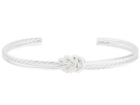 IBAN1871 SILVER TWIST KNOT CUFF BANGLE