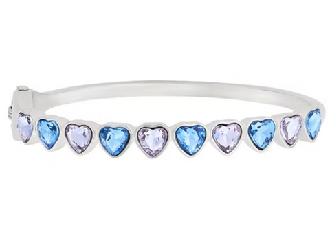 IBAN1882 RHODIUM MULTI CRYSTAL HEART BANGLE