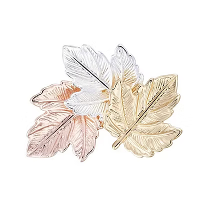 IBRO1216 ROSE GOLD RHODIUM GOLD LEAVES BROOCH