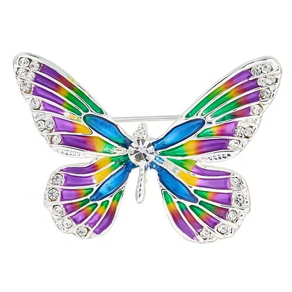 IBRO1288 MULTI COLOURED BUTTERFLY BROOCH
