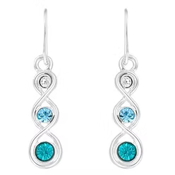 IEAR1210 BLUE CRYSTAL DROP EARRINGS