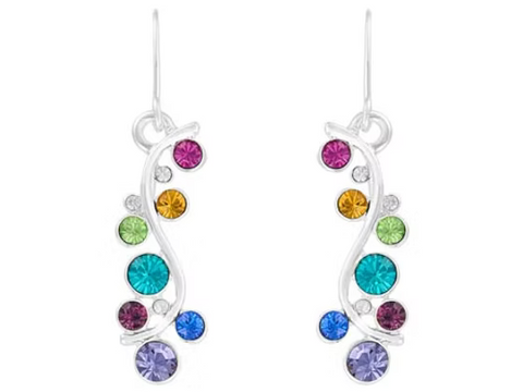 IEAR1213 MULTI CRYSTAL DROP EARRINGS