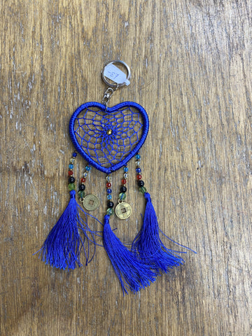 KEYRING DREAMCATCHER HEART SML DARK BLUE