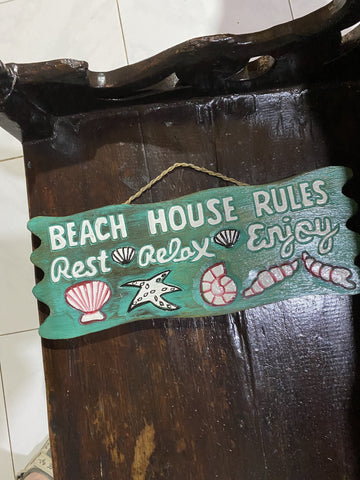 AQUA BEACH HOUSE RULES SIGN