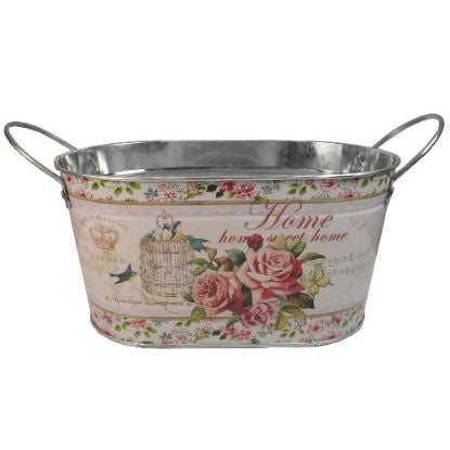 PINK ROSE OVAL PLANTER 22CMS