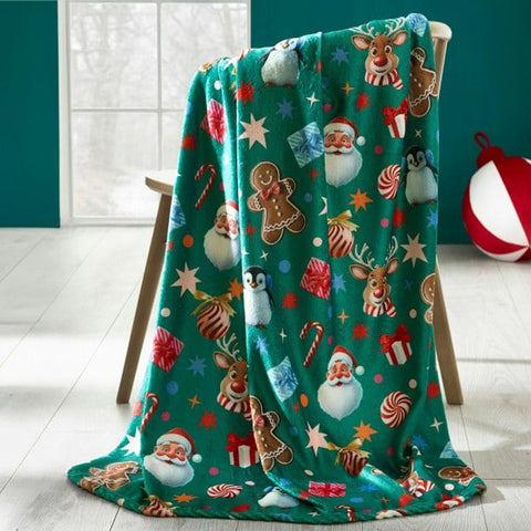 CHRISTMAS ICONS THROW 130X170CMS