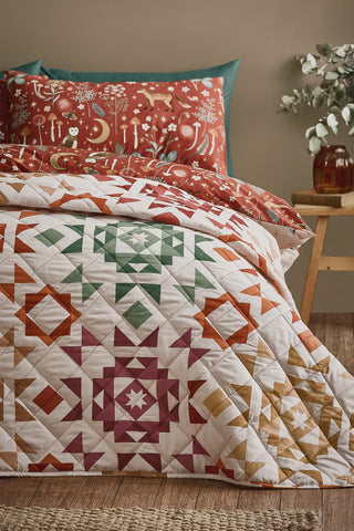 PATCHWORK BEDSPREAD NATURAL 220X230CMS
