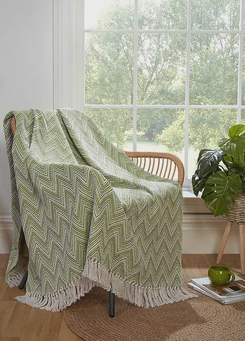 CHESTER THROW GREEN 127X152CMS