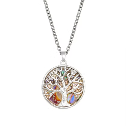 INEC4325 RHODIUM TREE OF LIFE NECKLACE