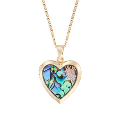 *INEC4506 GOLD ABALONE LOCKET NECKLACE