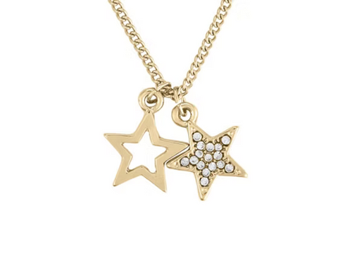 INEC4533 GOLD DOUBLE STAR NECKLACE