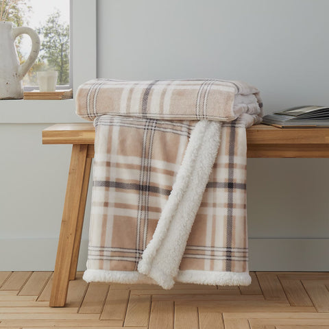 KELSO CHECKED THROW NATURAL 130X170CMS