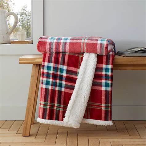 KELSO CHECKED THROW RED 130X170CMS
