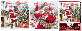 12 X TRADITIONAL SANTA CARDS