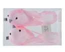 BIRDS WITH GLITTER AND FEATHERS  SOFT PINK X 2