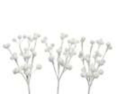 3X SNOW BERRIES PICKS WHITE