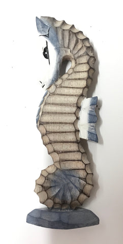 SET OF 3 BLUE SEAHORSES STANDING