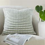 STAB STITCH CUSHION SAGE 43CMS