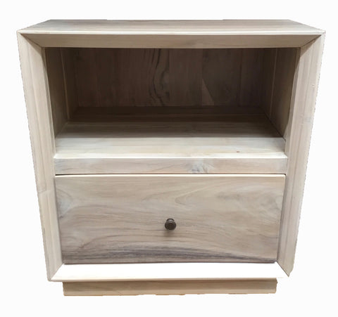 1 DRAWER 1 SHELF BEDSIDE W/W FLAT EDGE