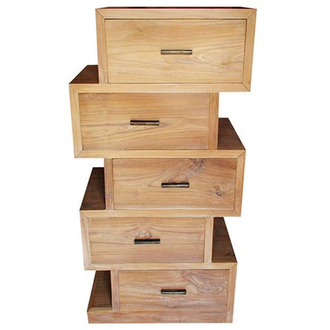 ZIG ZAG 5 DRAWER CABINET W/W