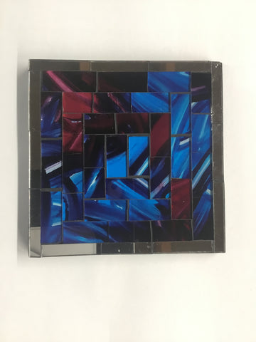 MOSAIC COASTER BURGUNDY/BLUE