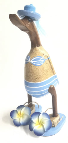 LIGHT BLUE BIKINI DUCK 25CMS