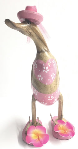 PINK FLOWER DUCK 25CMS