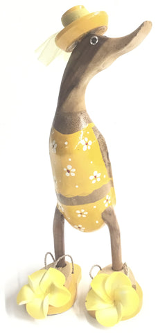 YELLOW FLOWER DUCK 25CMS