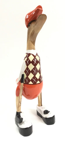 GOLFER DUCK WITH CLUB 25CMS