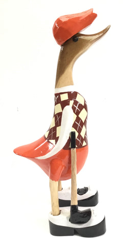GOLFER DUCK WITH CLUB 25CMS