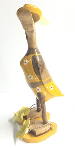 YELLOW FLOWER DUCK 25CMS