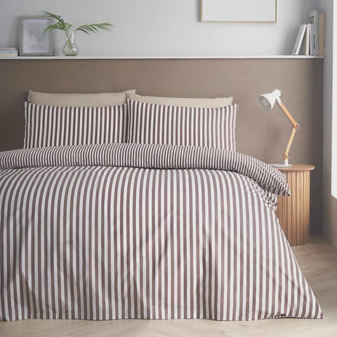EPPING TEXTURED STRIPE CHOCOLATE SUPER KING