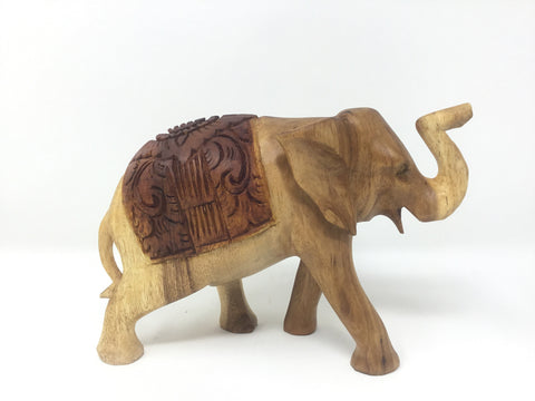 2TONE CARVED BACK ELEPHANT 15CM