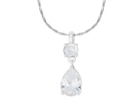 INEC4634 CRYSTAL DOUBLE DROP NECKLACE