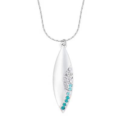 INEC4560 BLUE CRYSTAL SPEAR NECKLACE