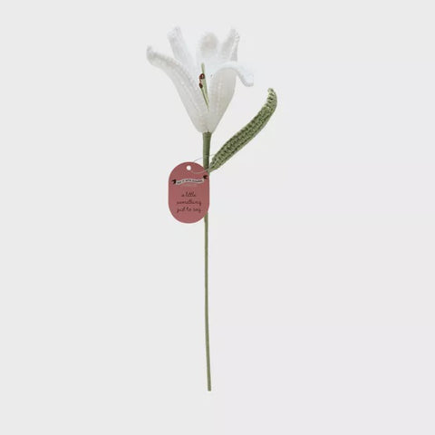 CROCHET WHITE  LILY 35CMS