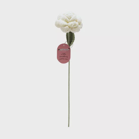 CROCHET WHITE ROSE 35CMS