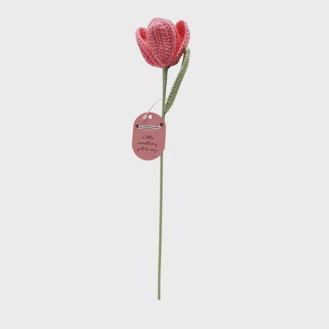 CROCHET PINK TULIP 35CMS