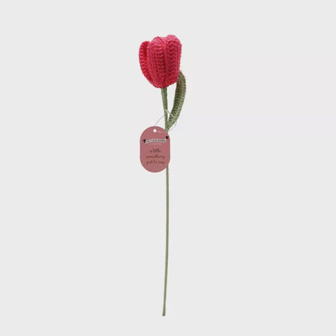 CROCHET BRIGHT PINK TULIP 35CMS