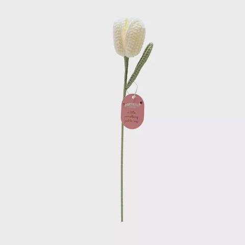 CROCHET WHITE TULIP 35CMS