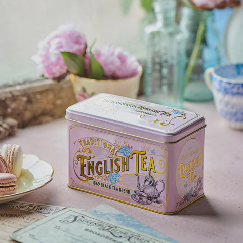 VINTAGE VICTORIAN PINK 40 TEABAG TIN - 1869 BLEND