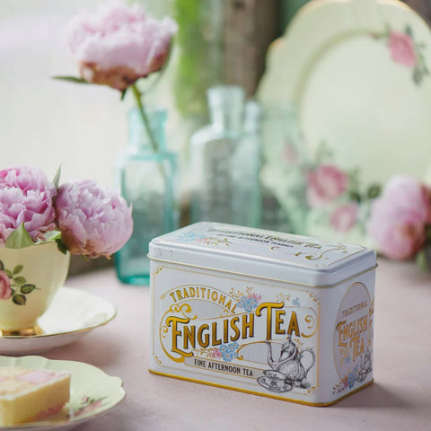 VINTAGE VICTORIAN IVORY 40 TEABAG TIN EA