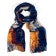 SCARF ABSTRACT TERRACOTTA/NAVY