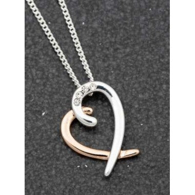204492 - EQ TWO TONE HEART NECKLACE