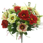 ANEMONE BUNCH WITH FERN AND BERRIES IVORY/RED/CRM