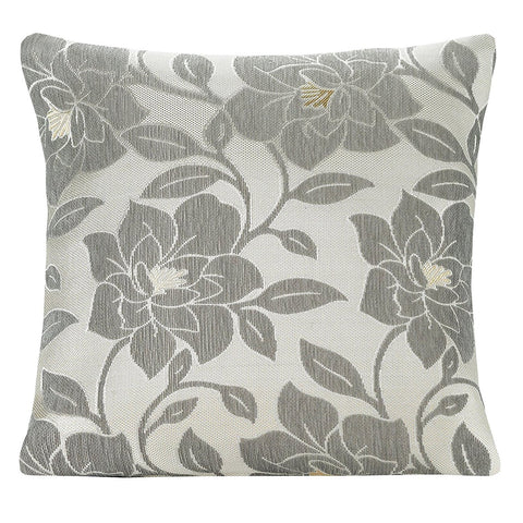 PEONY CUSHION SILVER 18INCH COMPLETE